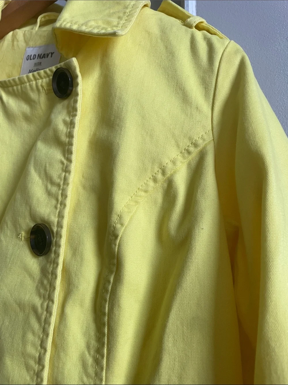 Old Navy Bright Yellow Double-Breasted Peacoat Jacket
